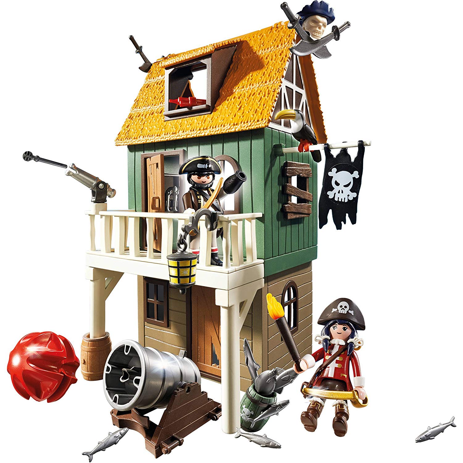 Playmobil - Super 4 Pirates Toy - Gunpowder Island Hidden Pirate Fort 94 Piece Playset - House Figure - Image 4