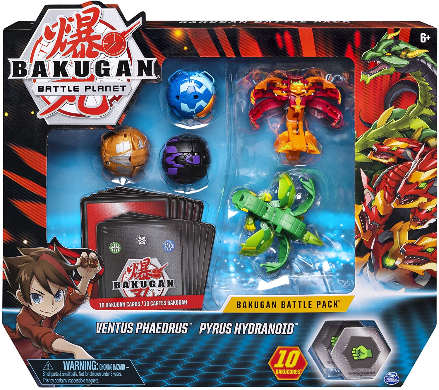 Bakugan Battle Pack Ventus Phaedrus & Pyrus Hydranoid