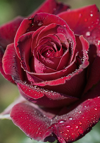 Red Rose with Dew Wall Art