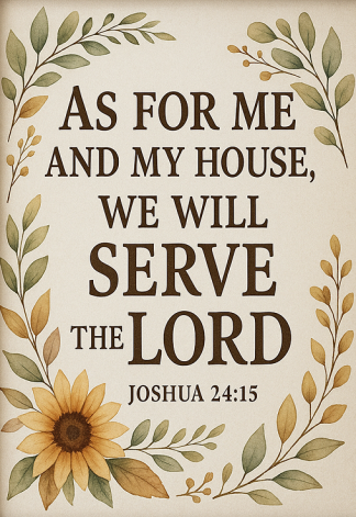 Bible Verse - We Will Serve the Lord A4 A3 200gsm 240gsm