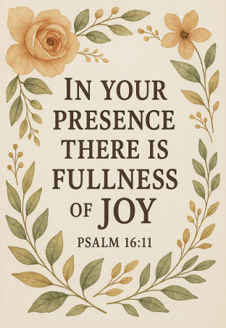 Bible Verse - Fullness of Joy A4 A3 200gsm 240gsm