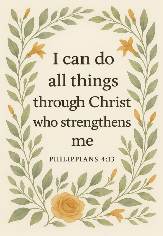 Bible Verse - Christian - I Can Do All Things - A4 A3 200gsm 240gsm Poster