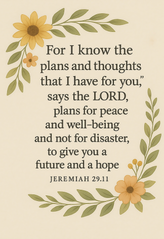 Bible Verse - I Know the Plans I Have A4 A3 200gsm 240gsm