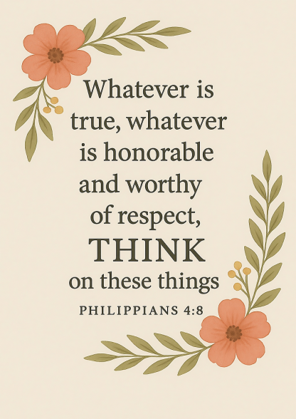 Bible Verse - Whatever is True A4 A3 200gsm 240gsm