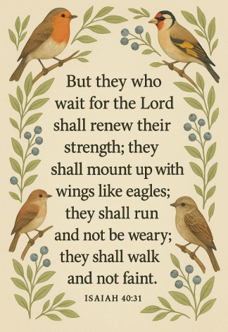 Bible Verse - Christian - Shall Renew Strength - A4 A3 200gsm 240gsm Poster