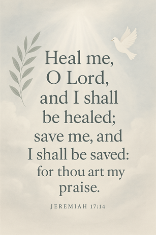 Bible Verse - Christian - Heal Me O Lord - A4 A3 200gsm 240gsm Poster