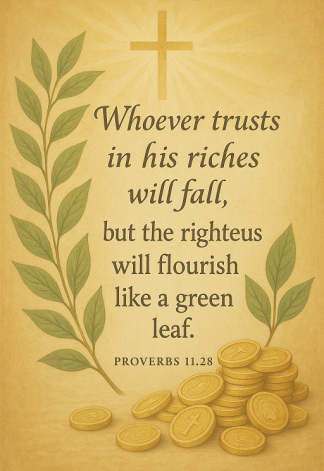 Bible Verse - Christian - Whoever Trusts In Riches - A4 A3 200gsm 240gsm Poster