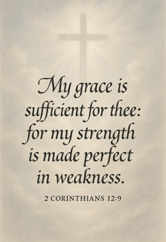 Bible Verse - Christian - 2 Cor 12:9 - My Grace - A3/A4 Poster