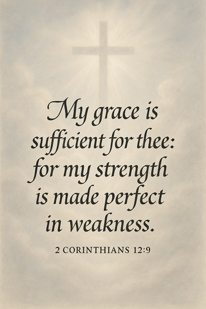 Bible Verse - Christian - 2 Cor 12:9 - My Grace - A3/A4 Poster