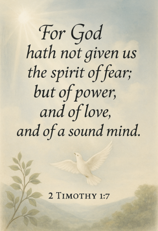 Bible Verse - Christian - 2 Timothy 1:7 - For God hath not - A3/A4 Poster