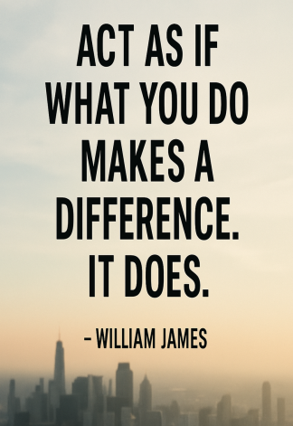Inspirational Motivational Business Life Quote - Act as if what - A3/A4 Poster Art