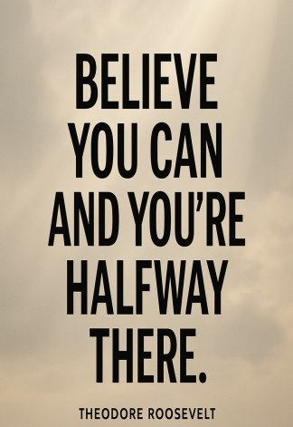 Inspirational Business Life Quote - Believe you can and - A3/A4 Poster Wall Art