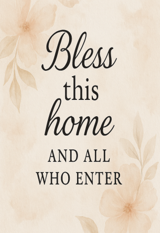 Elegant Home Quote Poster - Bless this home - A3/A4 Wall Art Print