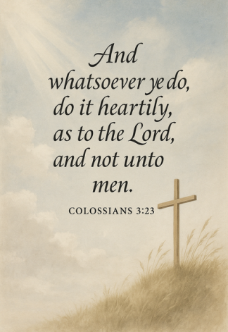 Bible Verse - Christian - Colossians 3:23 - And whatsoever ye do - A3/A4 Poster
