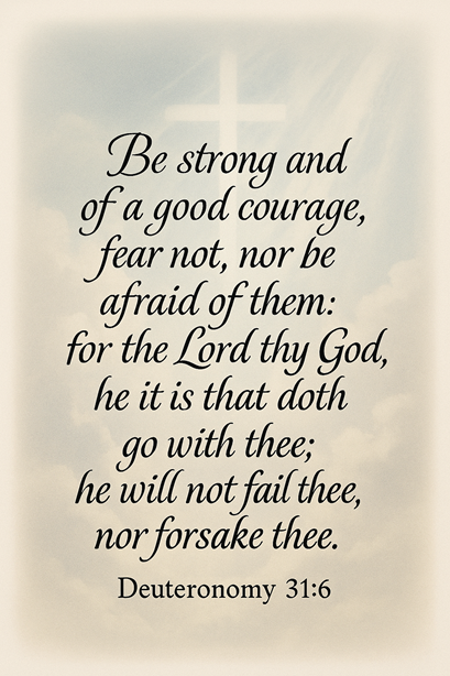 Bible Verse - Christian - Deut 31:6 - Be Strong - A3/A4 Poster