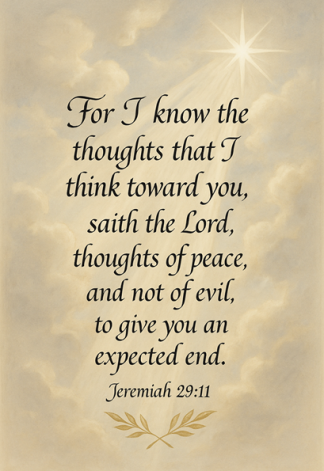 Bible Verse - Christian - For I Know the Thoughts - A3/A4 Poster