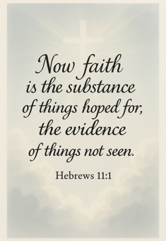 Bible Verse - Christian - Heb 11:1 - Faith Substance - A3/A4 Poster