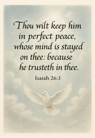 Bible Verse - Christian - Isaiah 26:3 - Thou wilt keep him - A3/A4 Poster