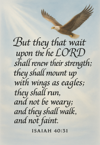 Bible Verse - Christian - Is 40:31 - They that wait - A3/A4 Poster