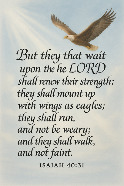 Bible Verse - Christian - Is 40:31 - They that wait - A3/A4 Poster