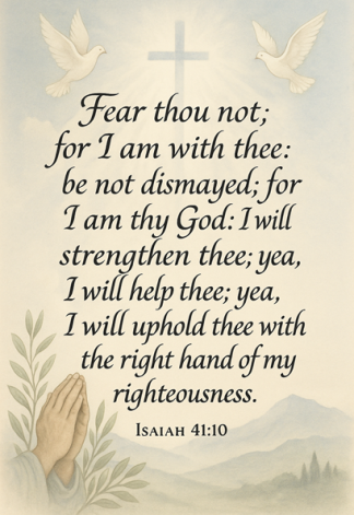 Bible Verse - Christian - Fear Thou Not - A3/A4 Poster