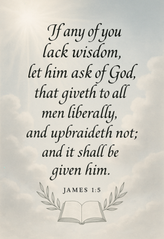 Bible Verse - Christian - James 1:5 - Lack Wisdom - A3/A4 Poster