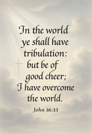 Bible Verse - Christian - John 16:33 - In the world ye - A3/A4 Poster