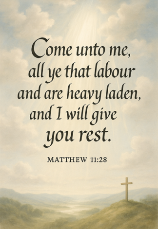 Bible Verse - Christian - Come Unto Me - A3/A4 Poster