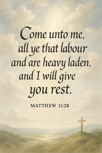 Bible Verse - Christian - Come Unto Me - A3/A4 Poster