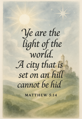 Bible Verse - Christian - Matthew 5:14 - Ye are the light - A3/A4 Poster