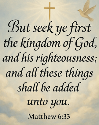 Bible Verse - Christian - Matt 6:33 - Seek Ye First - A3/A4 Poster
