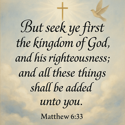Bible Verse - Christian - Matt 6:33 - Seek Ye First - A3/A4 Poster