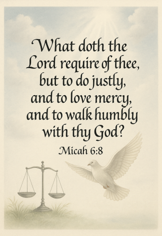 Bible Verse - Christian - Micah 6:8 - What doth the Lord - A3/A4 Poster