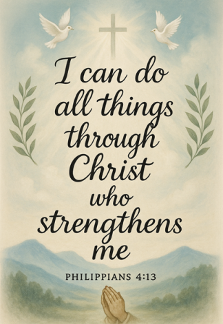 Bible Verse - Christian - I Can Do All Things - A3/A4 Poster