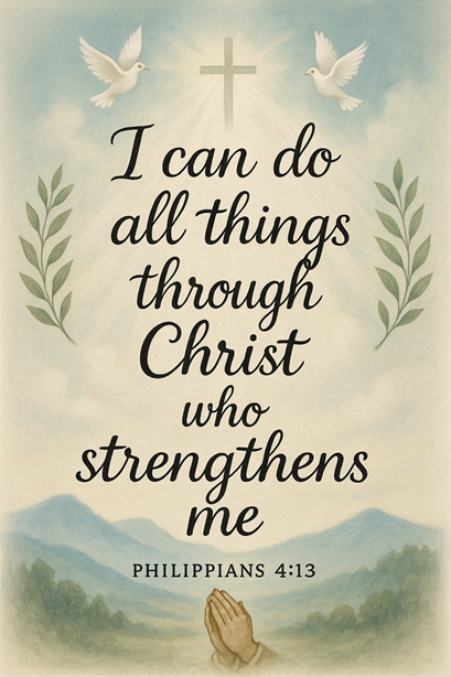 Bible Verse - Christian - I Can Do All Things - A3/A4 Poster