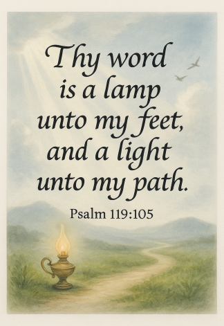Bible Verse - Christian - Psalm 119:105 - Thy word is a - A3/A4 Poster