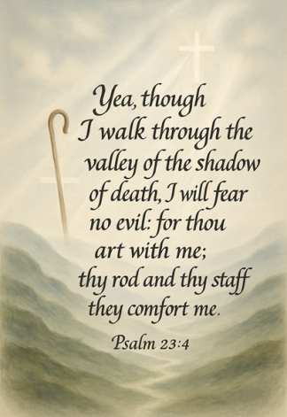 Bible Verse - Christian - Psalm 23:4 - A3/A4 Poster