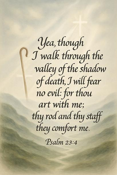 Bible Verse - Christian - Psalm 23:4 - A3/A4 Poster