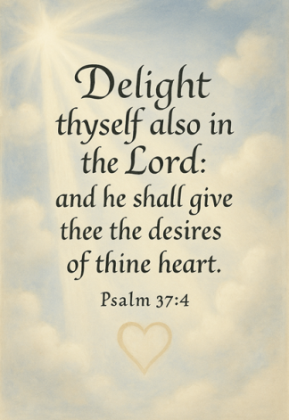 Bible Verse - Christian - Ps 37:4 - Delight thyself - A3/A4 Poster