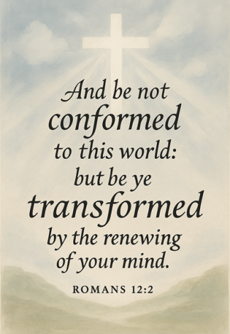 Bible Verse - Christian - Rom 12:2 - Be Not Conformed - A3/A4 Poster
