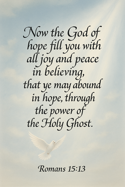 Bible Verse - Christian - Rom 15:13 - Fill Joy Peace - A3/A4 Poster