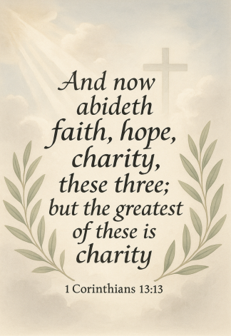 Bible Verse - Christian - 1 Corinthians 13:13 - And now abideth faith - A3/A4 Poster