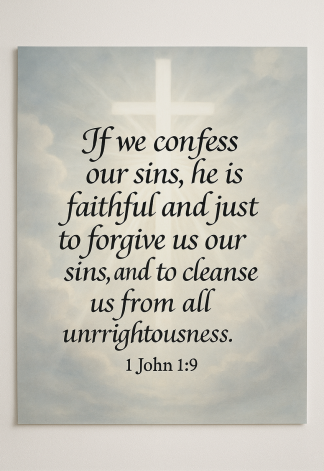 Bible Verse - Christian - 1 John 1:9 - If we confess our - A3/A4 Poster
