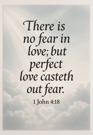 Bible Verse - Christian - 1 John 4:18 - There is no fear - A3/A4 Poster
