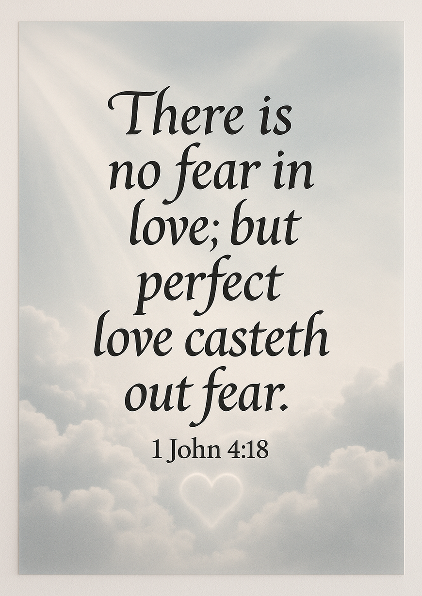 Bible Verse - Christian - 1 John 4:18 - There is no fear - A3/A4 Poster