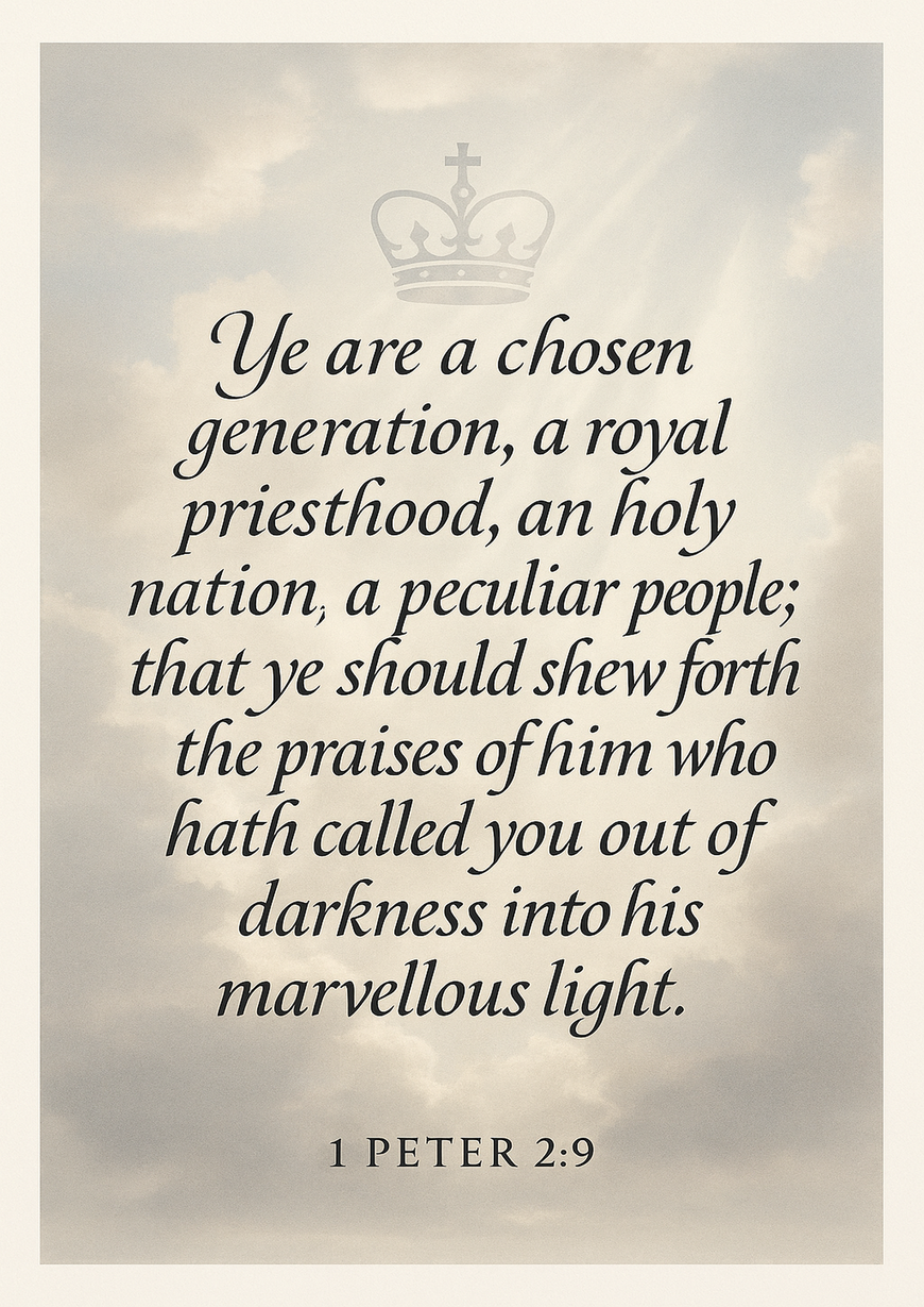 Bible Verse - Christian - 1 Peter 2:9 - Ye are a chosen - A3/A4 Poster