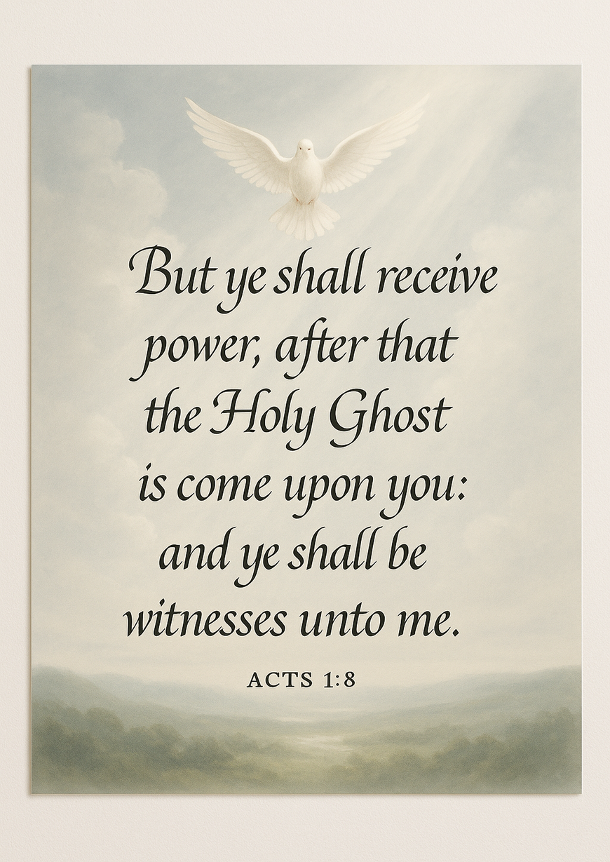 Bible Verse - Christian - Acts 1:8 - But ye shall receive - A3/A4 Poster