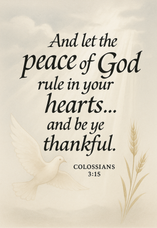 Bible Verse - Christian - Colossians 3:15 - And let the peace - A3/A4 Poster