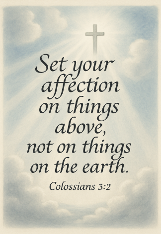 Bible Verse - Christian - Colossians 3:2 - Set your affection on - A3/A4 Poster