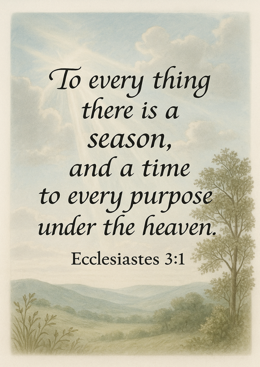 Bible Verse - Christian - Ecclesiastes 3:1 - To every thing there - A3/A4 Poster